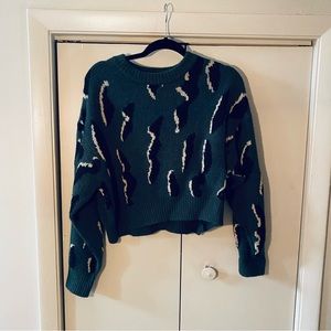 GREEN CROPPED SWEATER